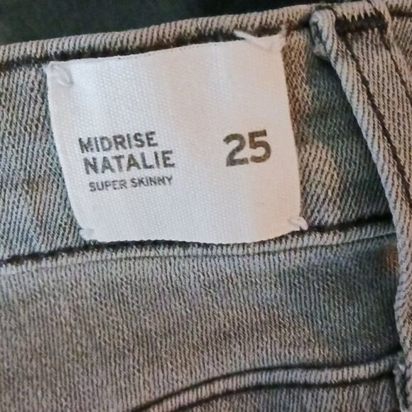 Hudson Jeans Gray Denim Super Skinny Stretch Mid Rise Natalie Size 25 - Picture 9 of 9